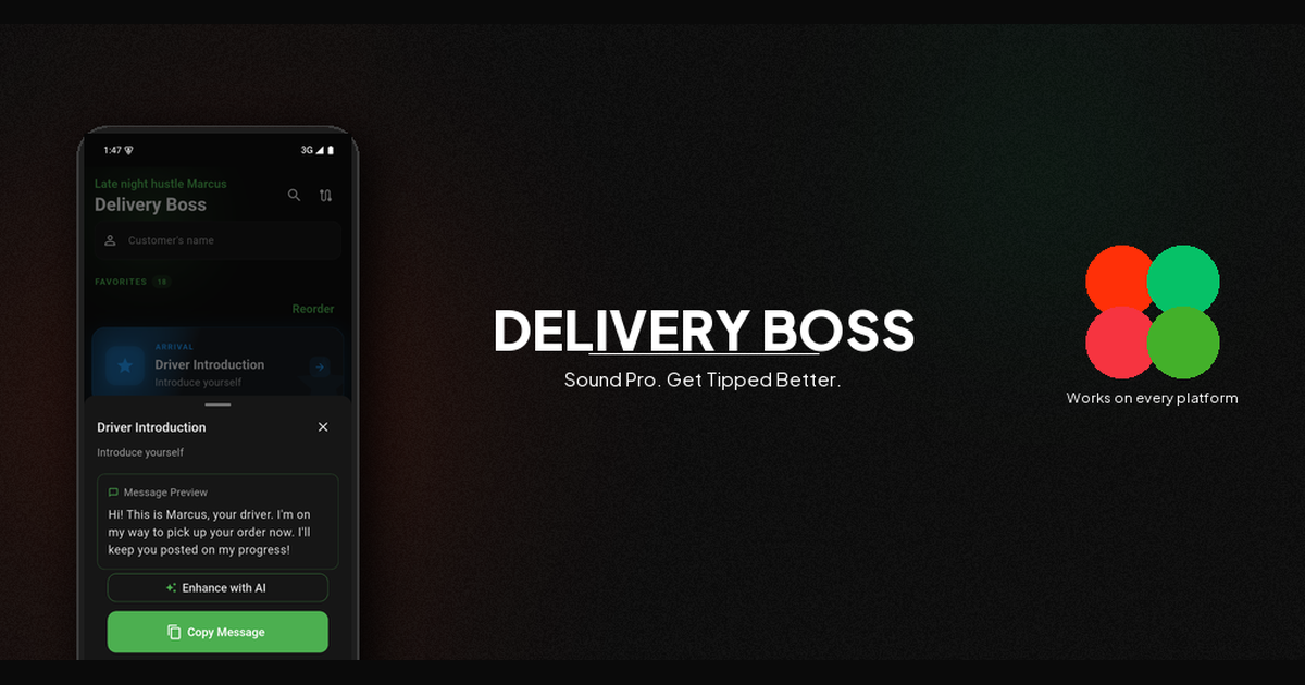 Delivery Boss — Professional Messages for Gig Drivers